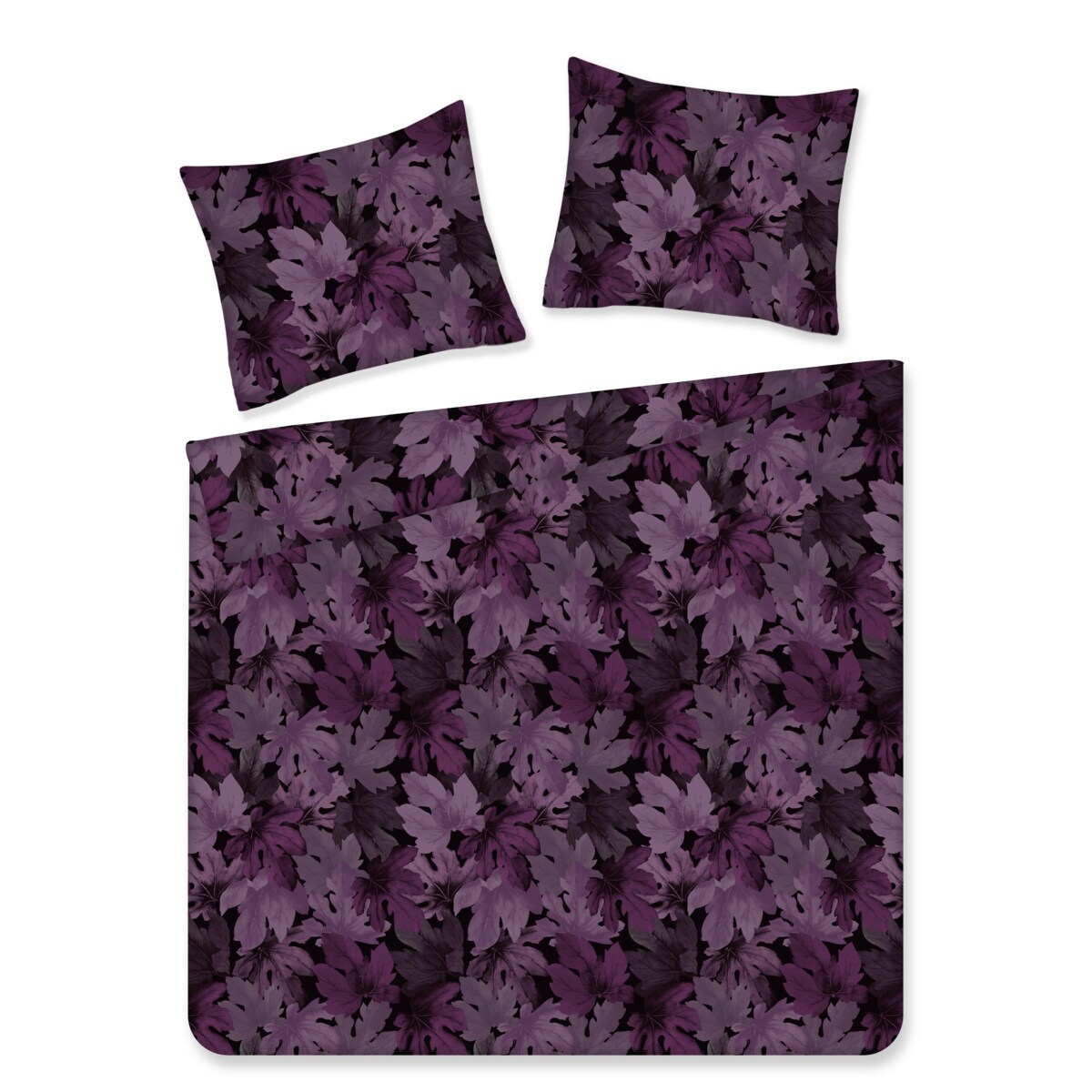 Pościel z bawełny satynowej Florien 160x200 cm z motywem liściastym