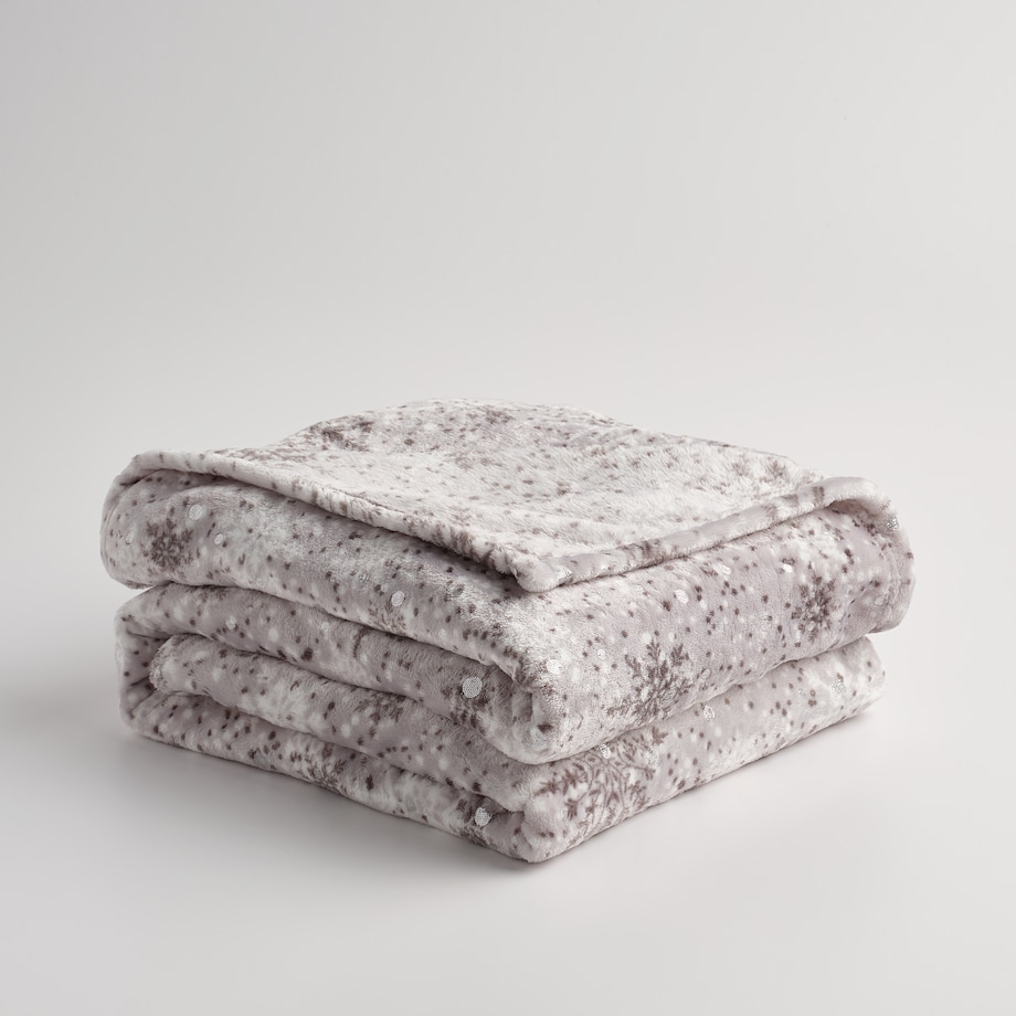 Drukowany koc Snowf 150x200 cm z motywem śnieżynki
