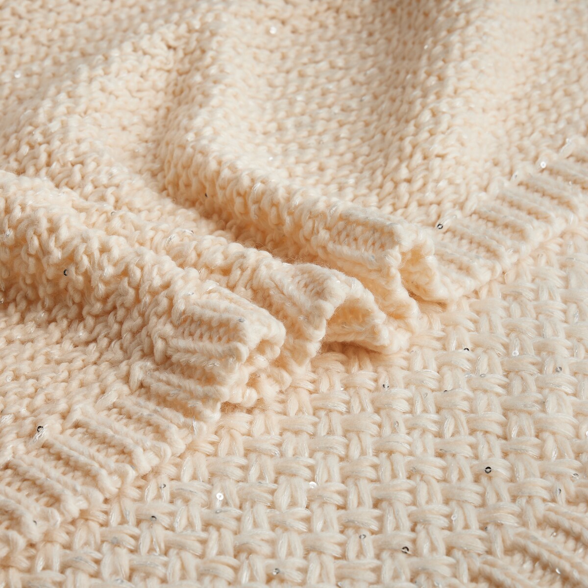 Jednokolorowy koc dzianinowy Glamira 120x150 cm