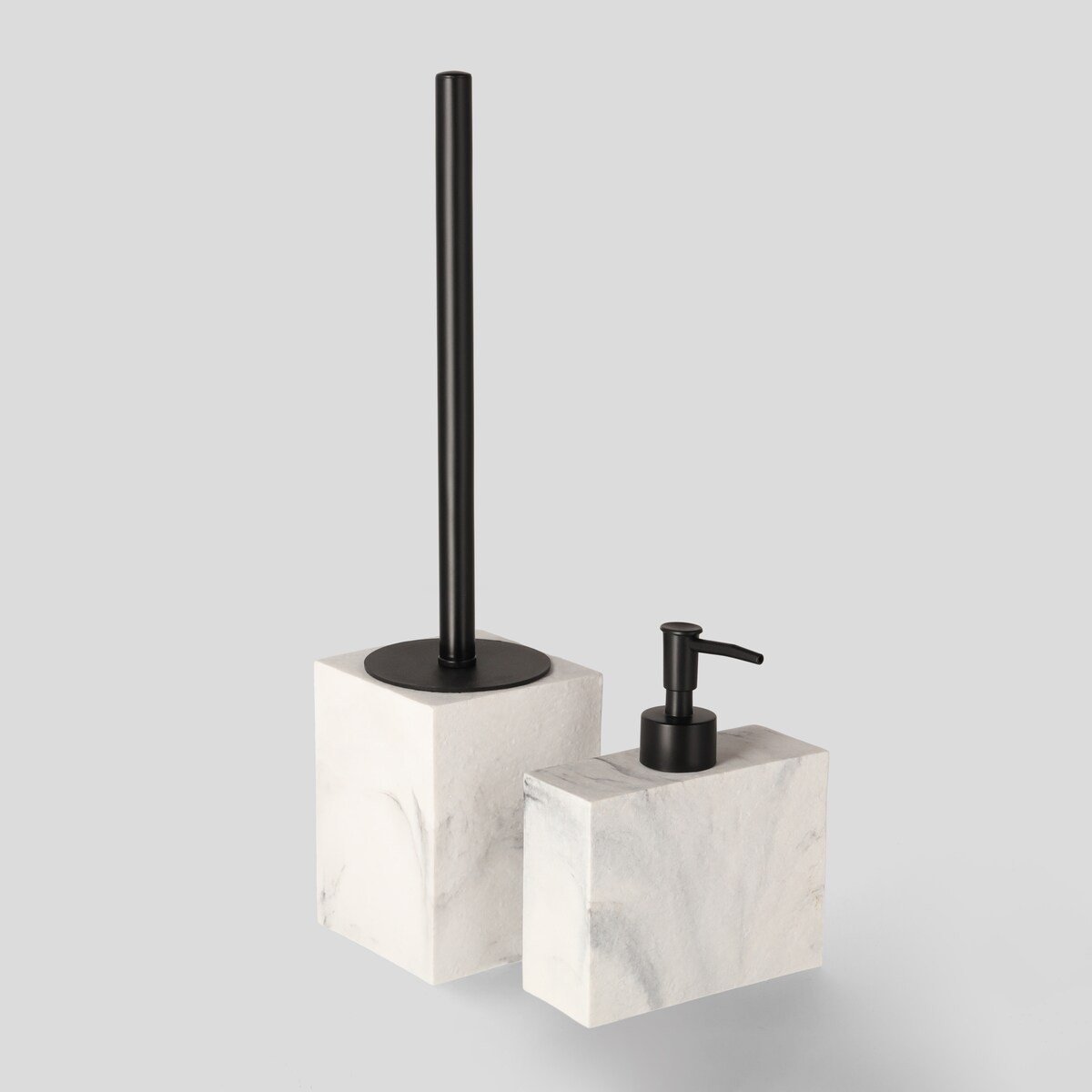 Szczotka toaletowa z masy żywicznej marmurowy efekt piedra