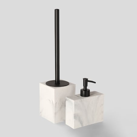 Szczotka toaletowa z masy żywicznej marmurowy efekt piedra