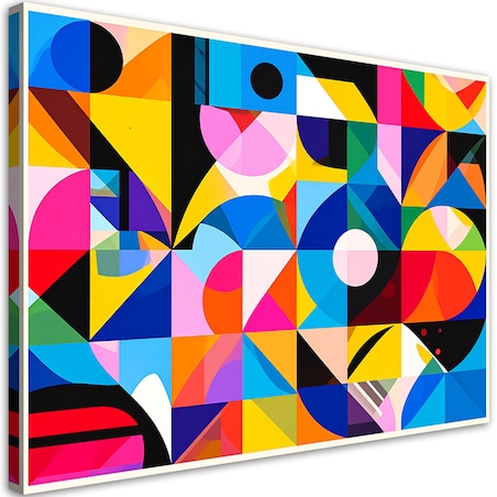 Obraz w stylu Bauhaus do salonu biura sypialni, Abstrakcja Kolorowa 100x70