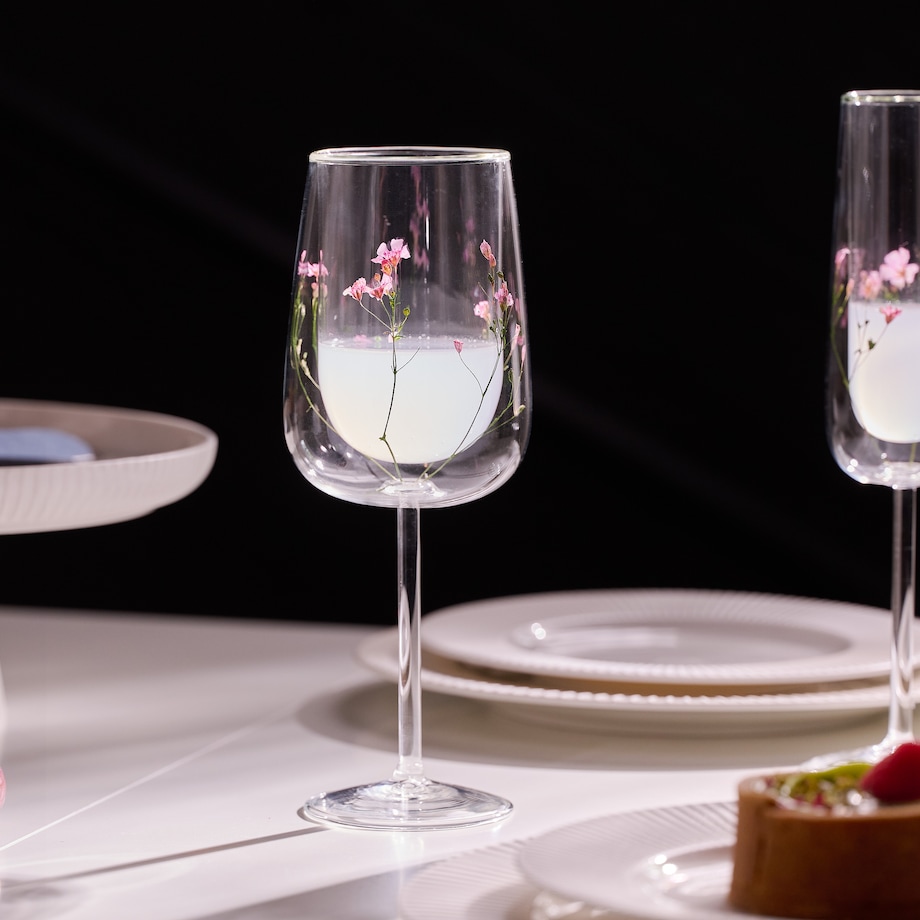 Kieliszek do wina z suszonymi kwiatami Florrita