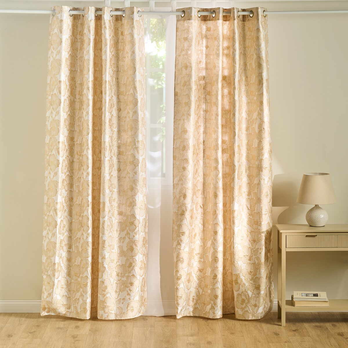 Zasłona Żakardowa Makowka 140x250 cm z motywem kwiatowym