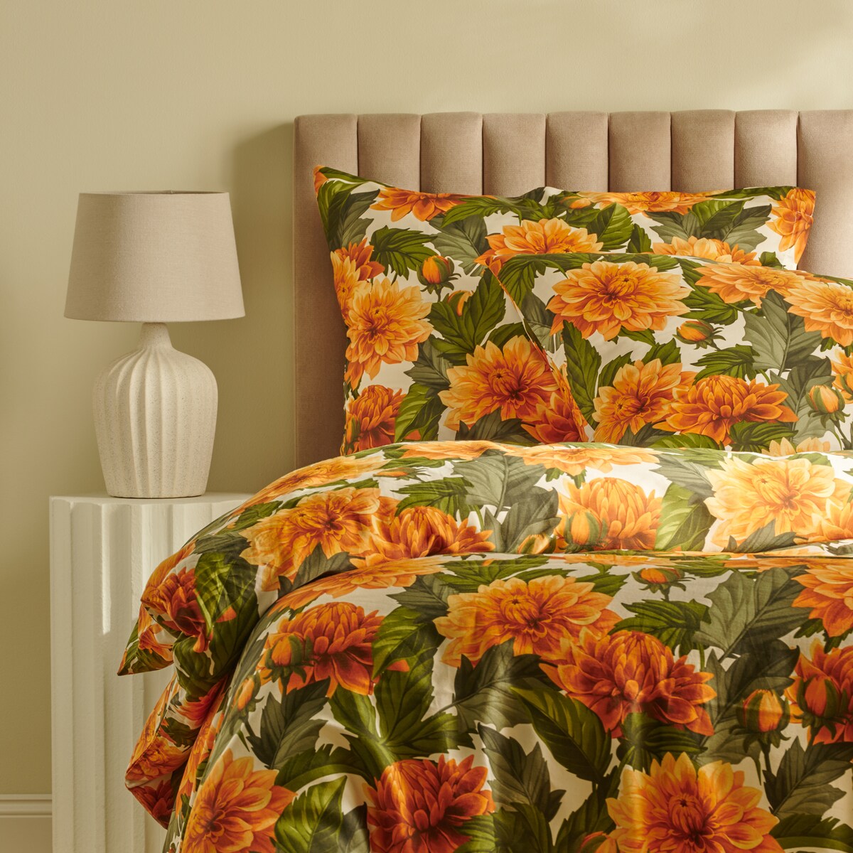 Pościel z bawełny satynowej Meridia 160x200 cm z wzorem kwiatowym