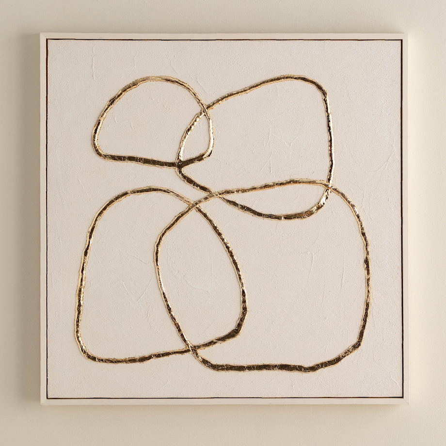 Obraz w ramie na płótnie z elementami złota sordio 60x60