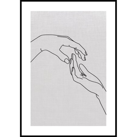 plakat line art dotyk len 30x40 cm