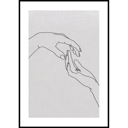 plakat line art dotyk len 30x40 cm