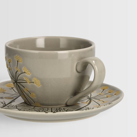 Filiżanka Ze Spodkiem Coperiso z motywem roślinnym