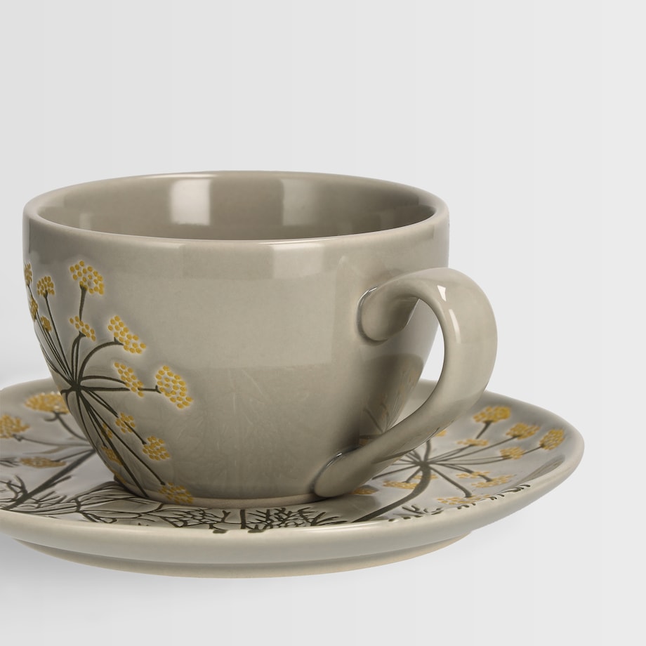 Filiżanka Ze Spodkiem Coperiso z motywem roślinnym