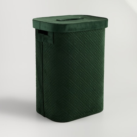 elegancki kosz na pranie z welwetu parazino 65 l