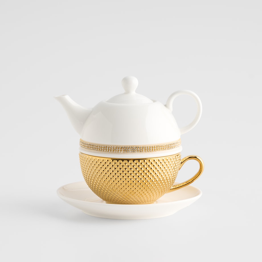 Czajniczek Z Filiżanką Glamtis gold