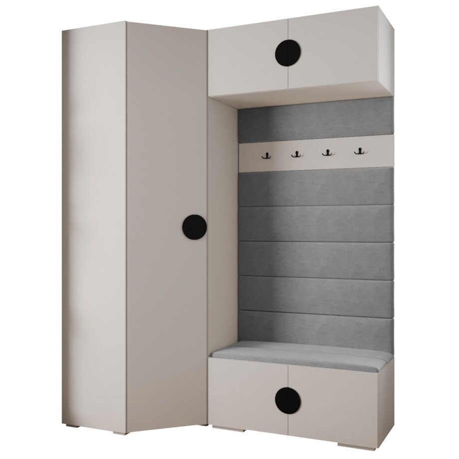 Garderoba do przedpokoju INOVA 4 Z21 biały+czarny+manila16