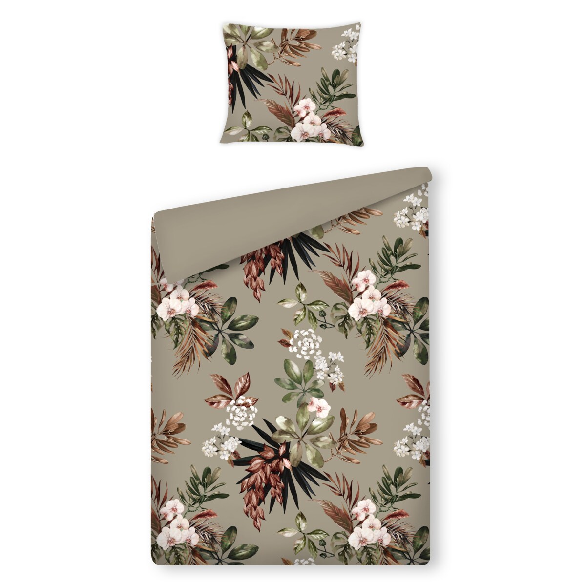 Pościel z bawełny satynowej Barelia 140x200 cm z motywem tropikalnym