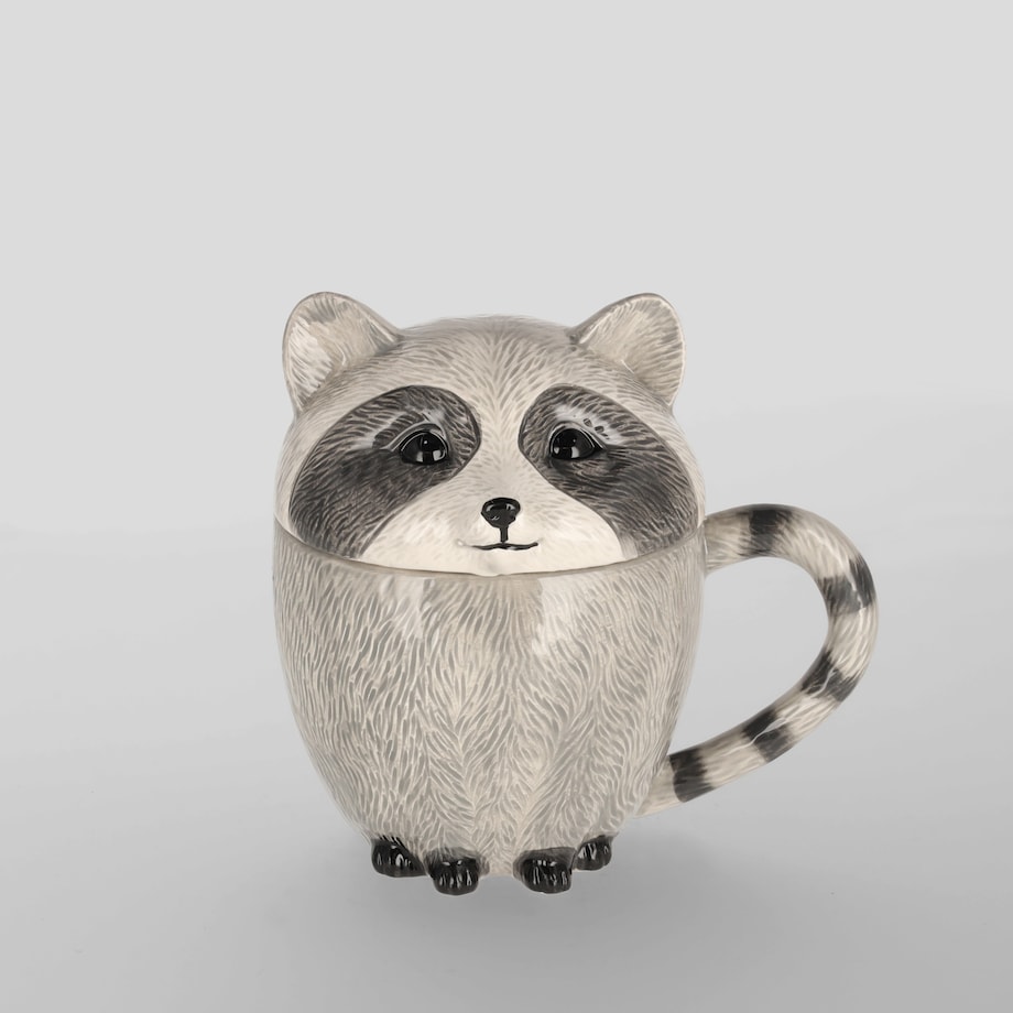 Kubek Z Dodatkiem Racooni z motywem zwierzęcym