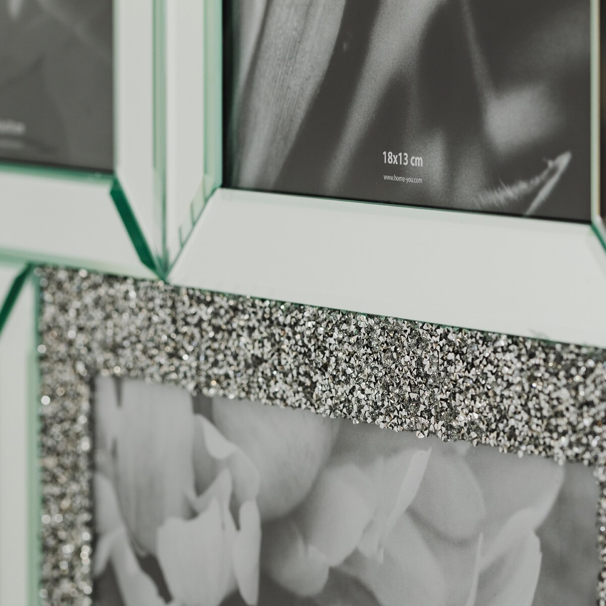 Lustrzana multiramka na 9 zdjęć z kryształkami excusi