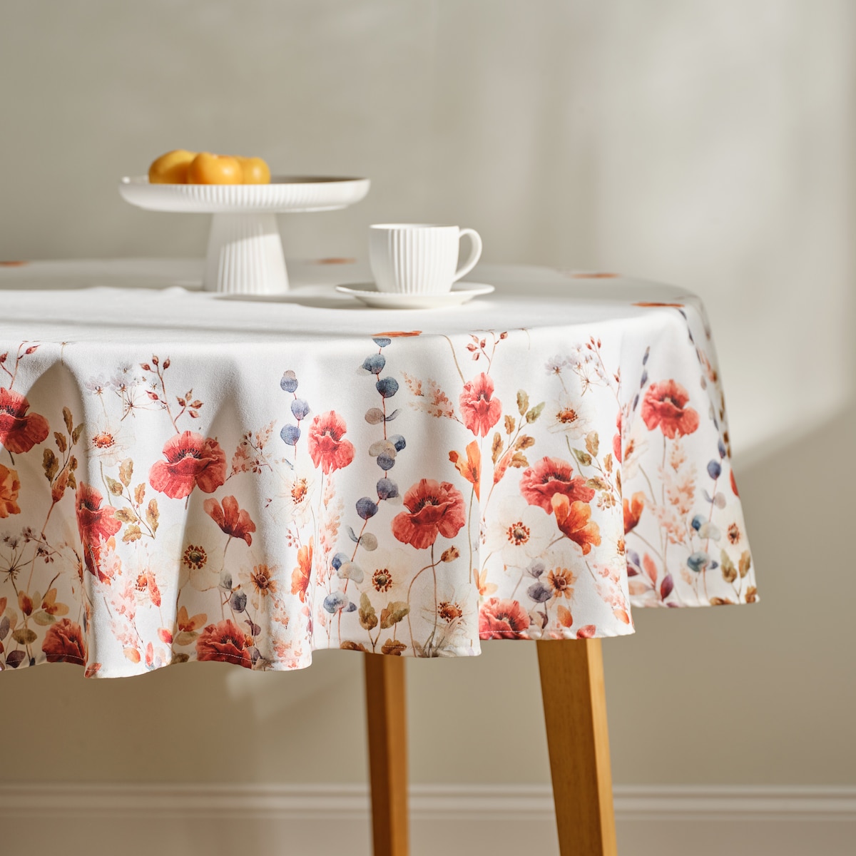 Obrus okrągły Drukowany Lorea ø 160 cm z motywem kwiatowym