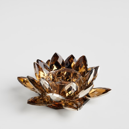 Świecznik Cristal shine z motywem kwiatowym