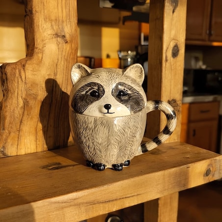 Kubek Z Dodatkiem Racooni z motywem zwierzęcym