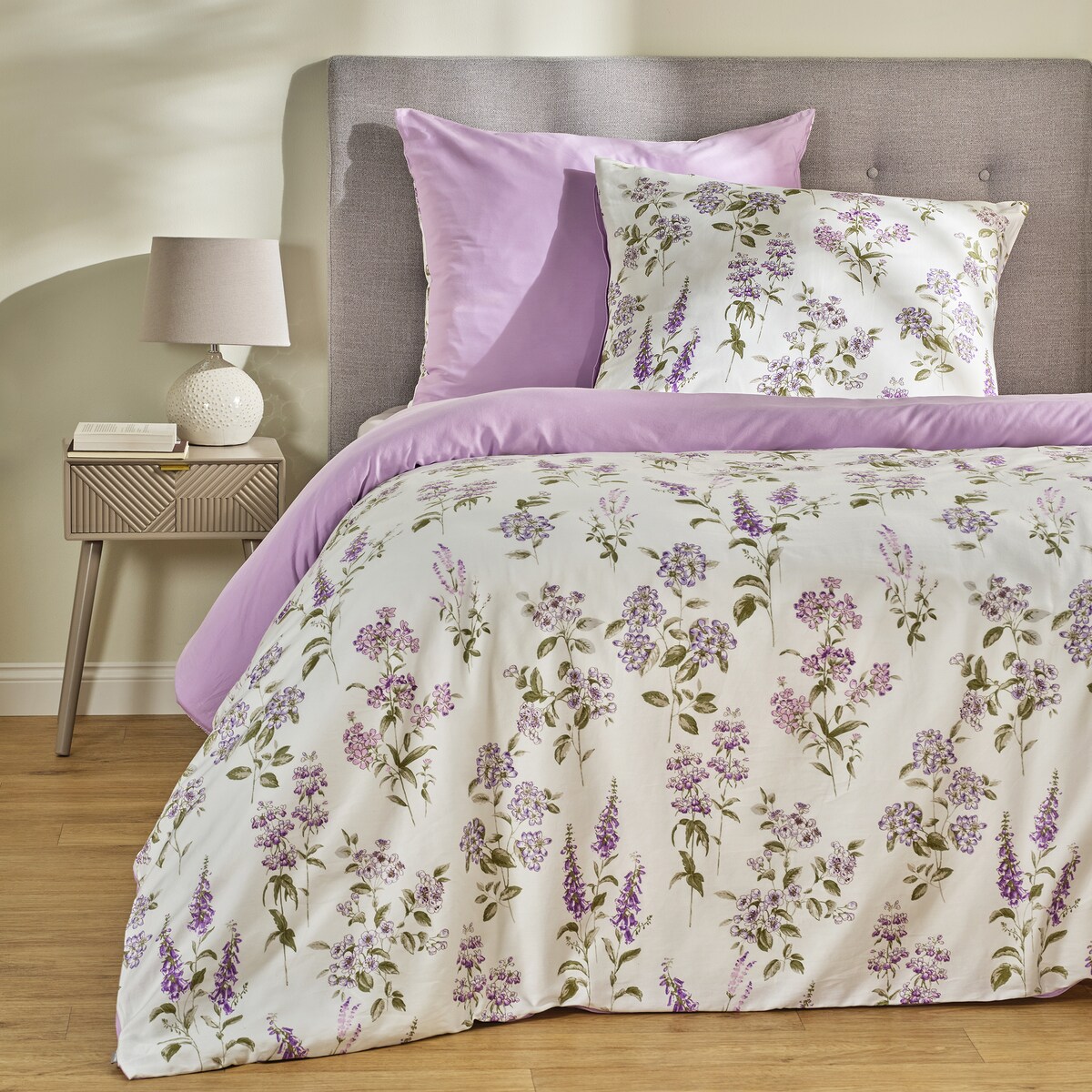 Pościel z bawełny satynowej Marsella 160x200 cm z motywem kwiatowym