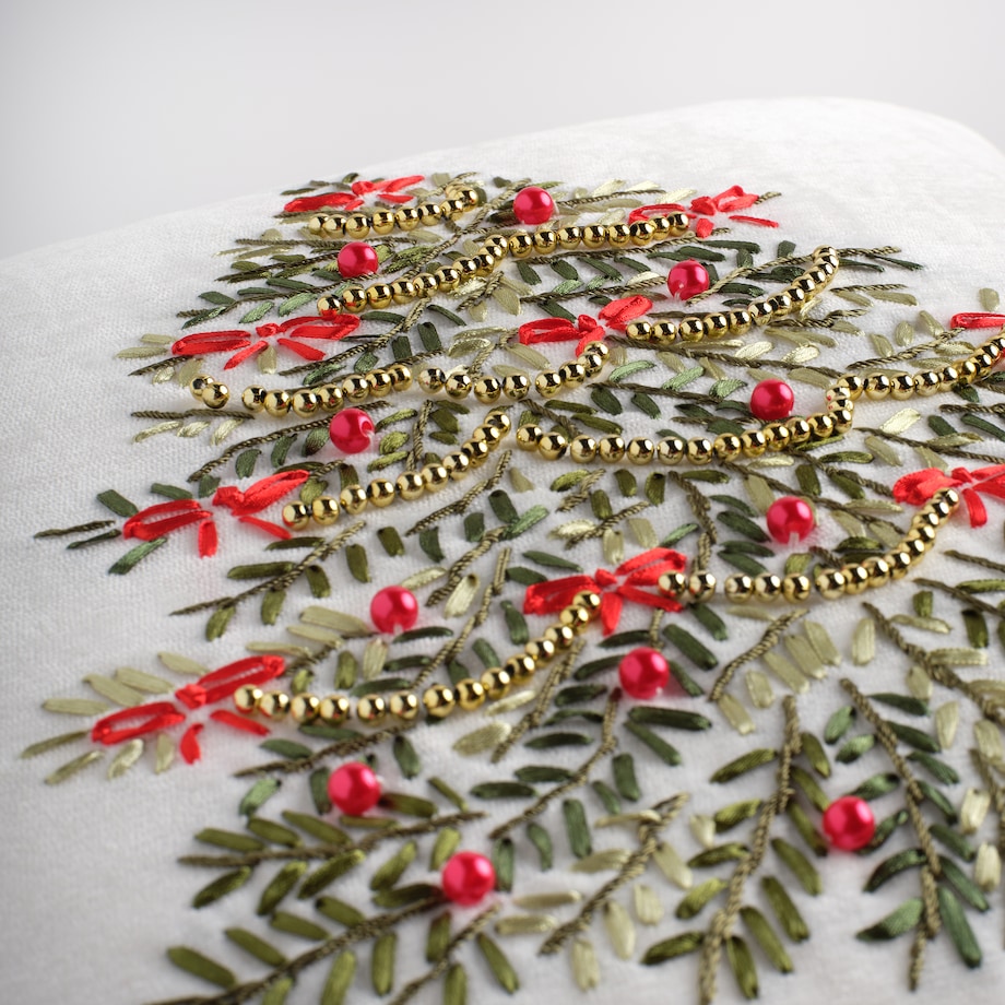 Poszewka Haftowana Arvored 45x45 cm z motywem choinki