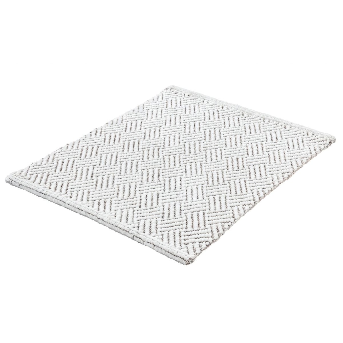 Kleine Wolke Switch Dwustronny dywanik łazienkowy ręcznie tkany 50x60 cm Macadamia beż biały