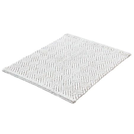 Kleine Wolke Switch Dwustronny dywanik łazienkowy ręcznie tkany 50x60 cm Macadamia beż biały