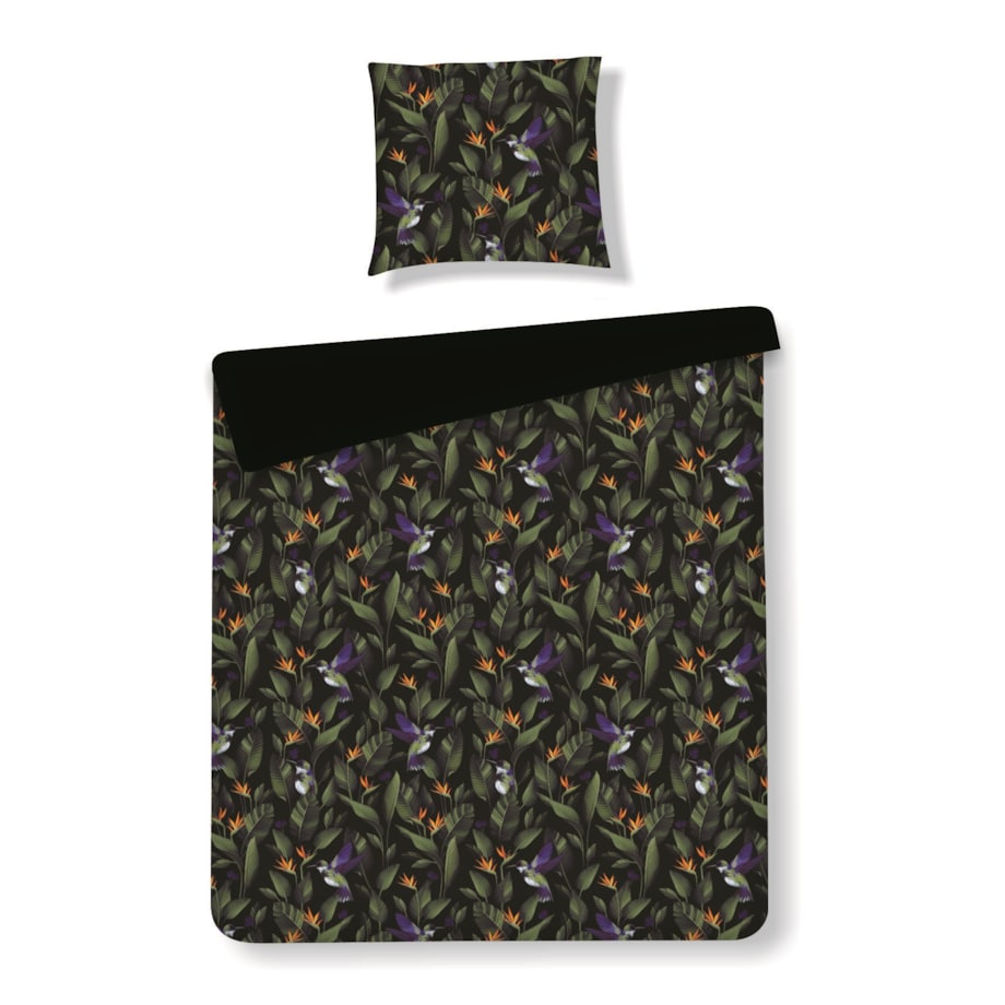 Pościel z bawełny satynowej Oaziso 140x200 cm z motywem tropikalnym