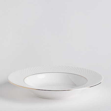 Elegancki Talerz Głęboki z Porcelany Kostnej Eleni z motywem geometrycznym