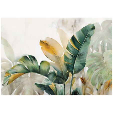 Fototapeta Do Sypialni Salonu Na Flizelinie Liście Dżungla Zielony 350x250