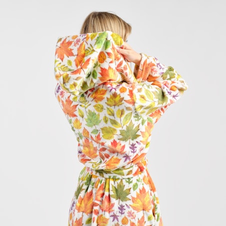 Szlafrok Listio z motywem liściastym