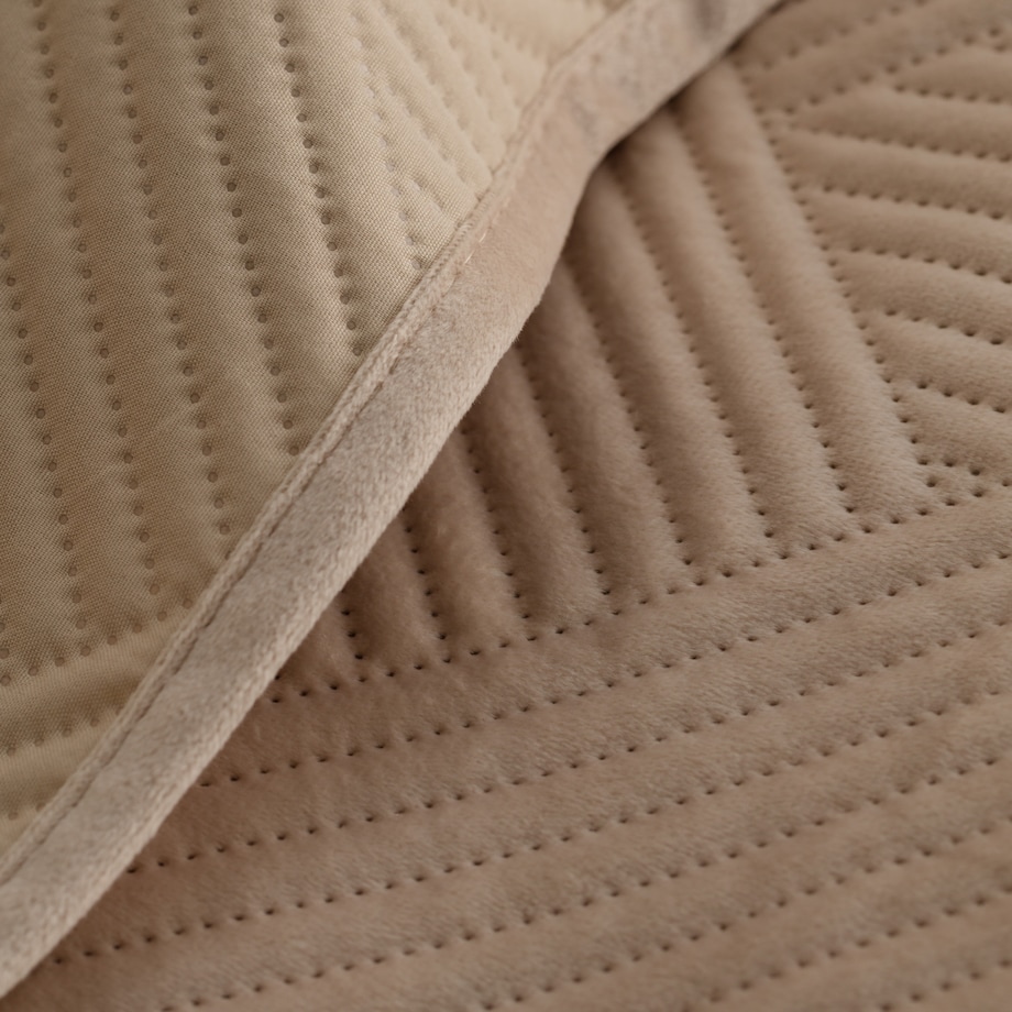 Narzuta Welwetowa w Wytłaczany Geometryczny Wzór Lesotho 180x220 cm