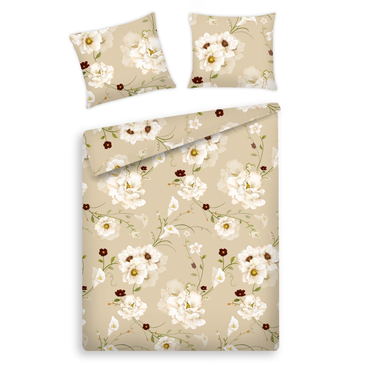 Pościel z bawełny satynowej Blisoll 160x200 cm z wzorem kwiatowym