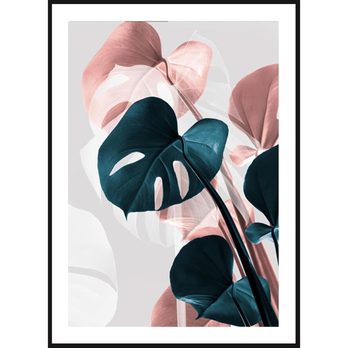 Poster Story, Plakat, Obraz - Różowa Monstera No2, wymiary 50 x 70 cm