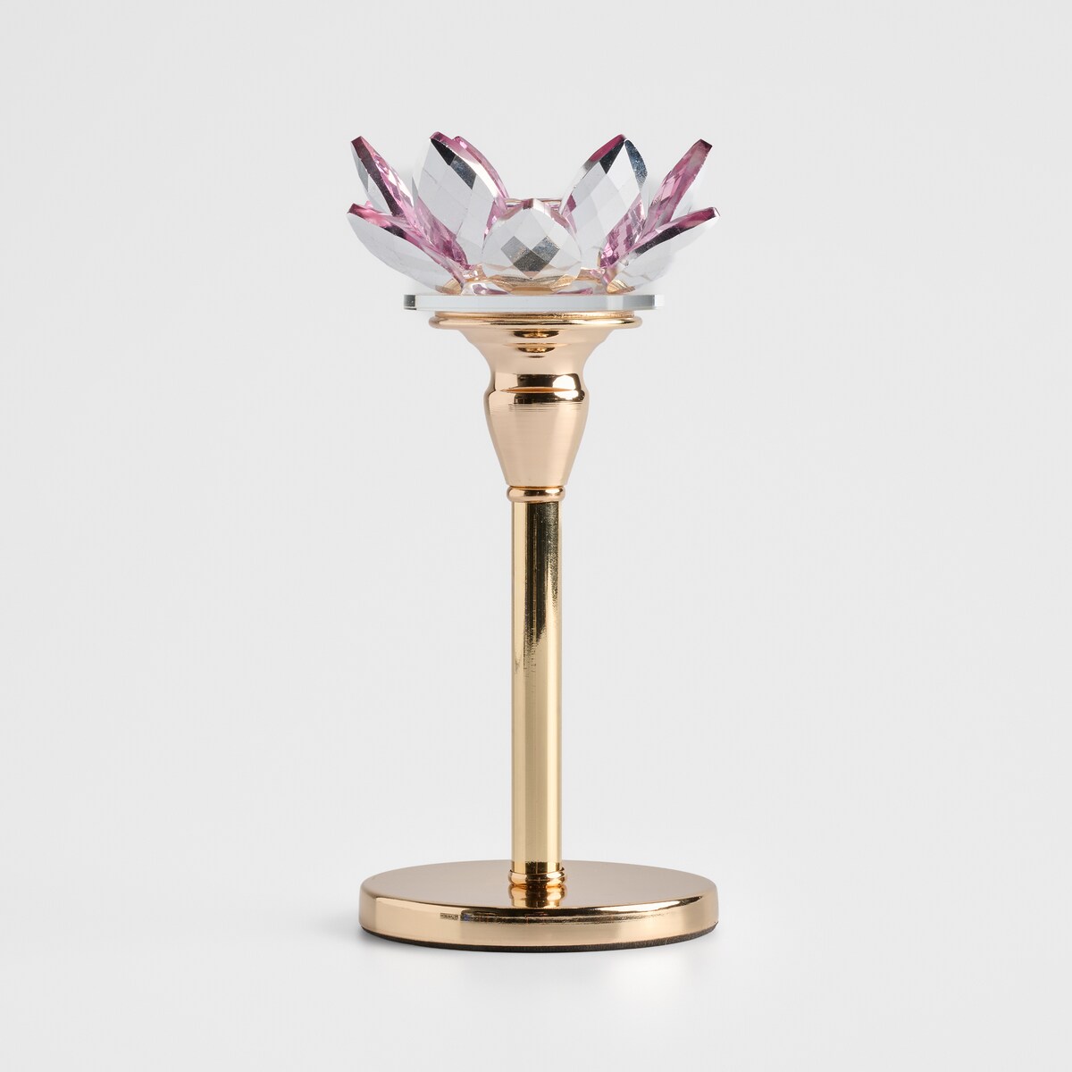 Świecznik Cristal shine long z motywem kwiatowym