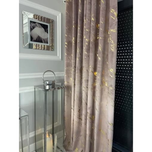 zasłona welurowa "marmur" 140x250 cm brudny róż