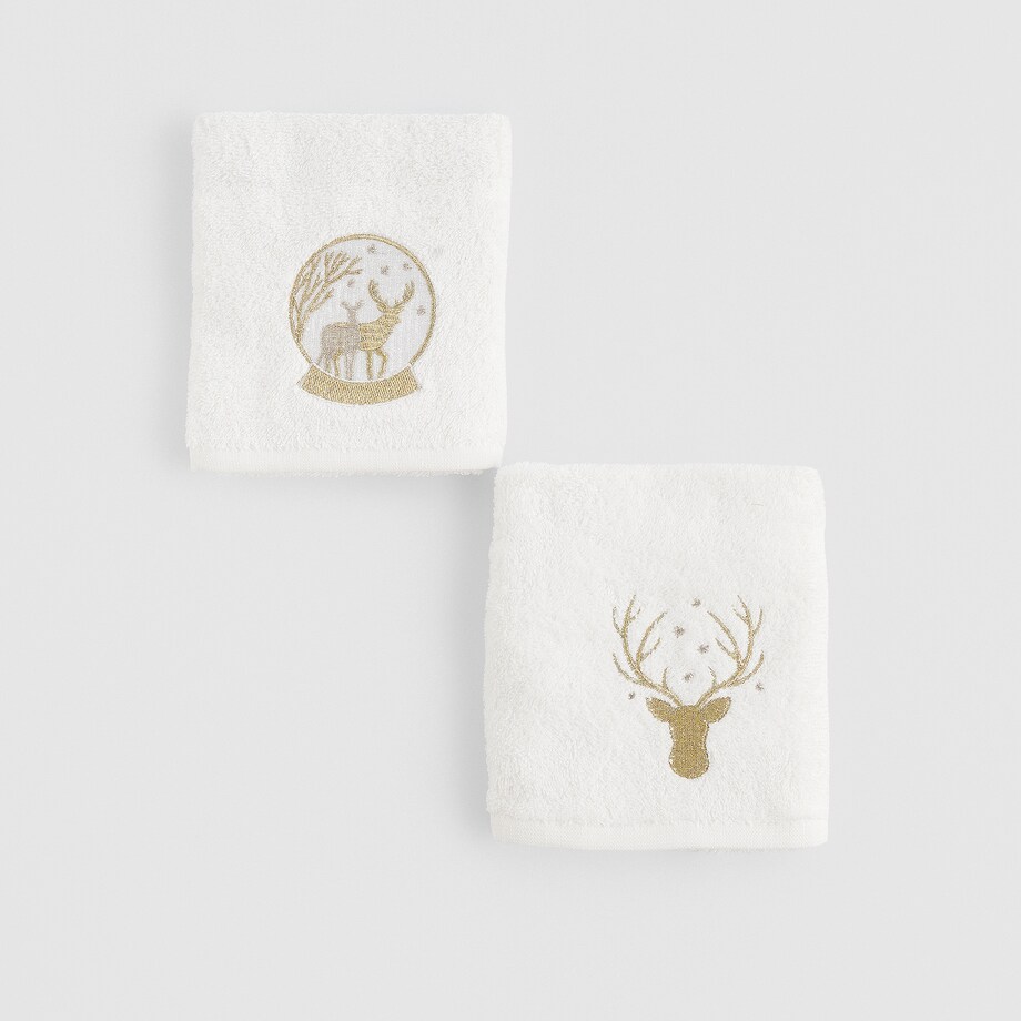Komplet ręczników dekoracyjnych do twarzy lub rąk 2szt Antlers 30x50 cm
