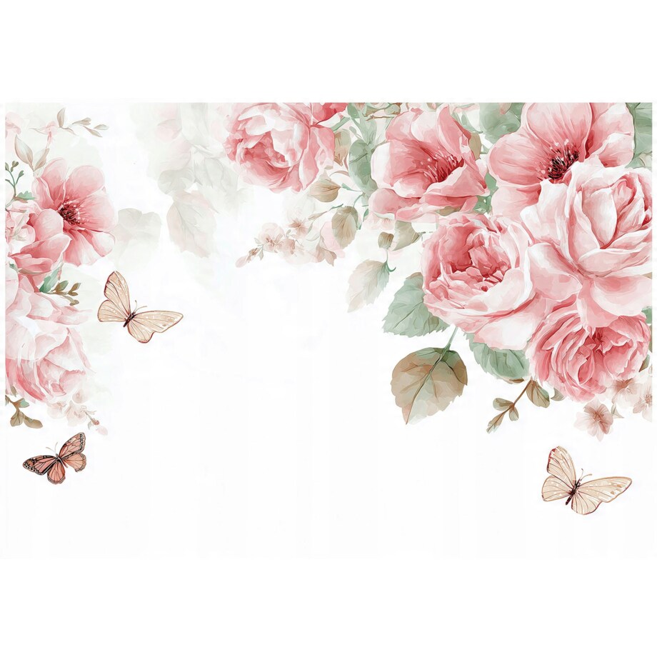 Fototapeta Do Sypialni Salonu Na Flizelinie Kwiaty Róże Różowy 350x250