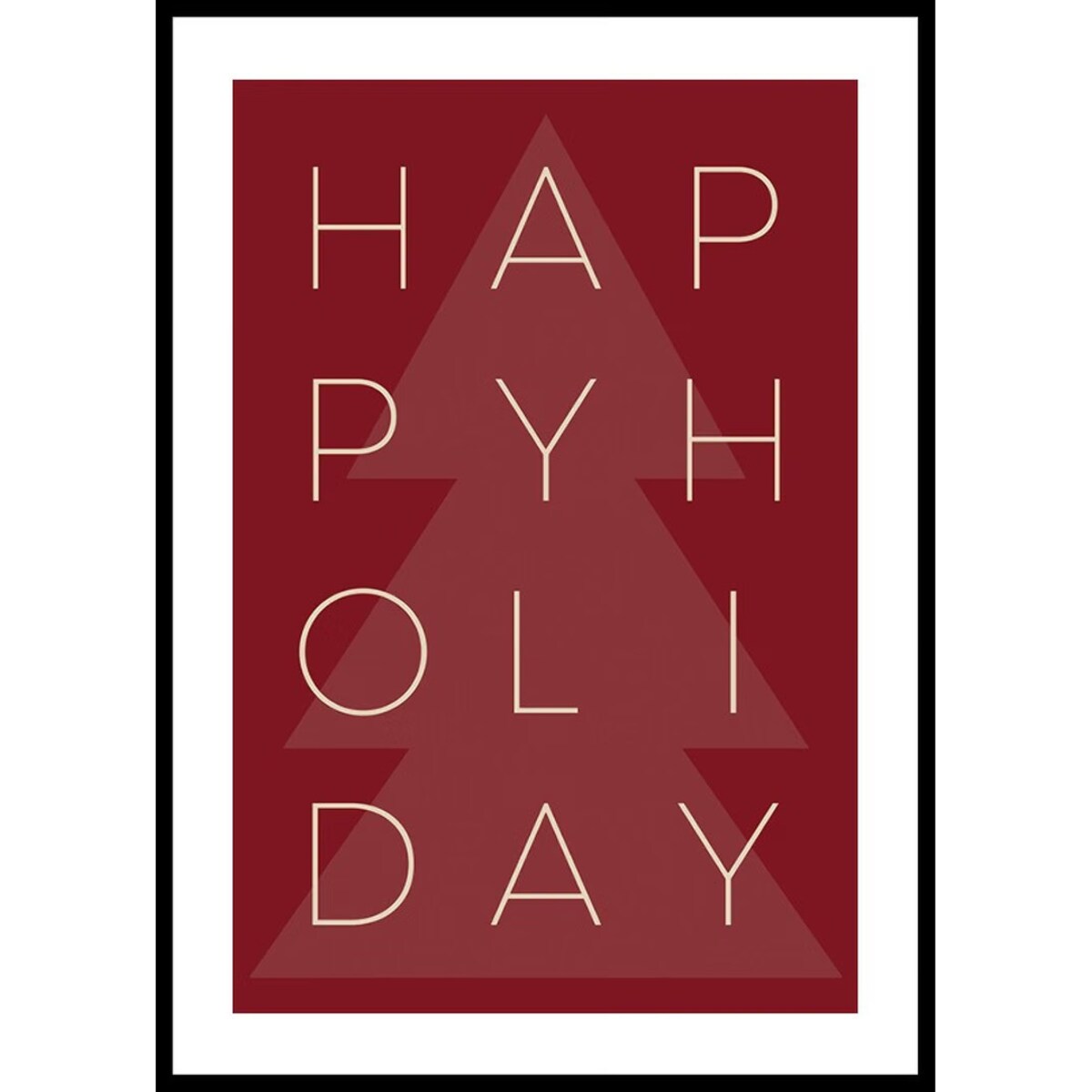 Poster Story, Plakat, Obraz - Happy Holiday na Czerwonym Tle