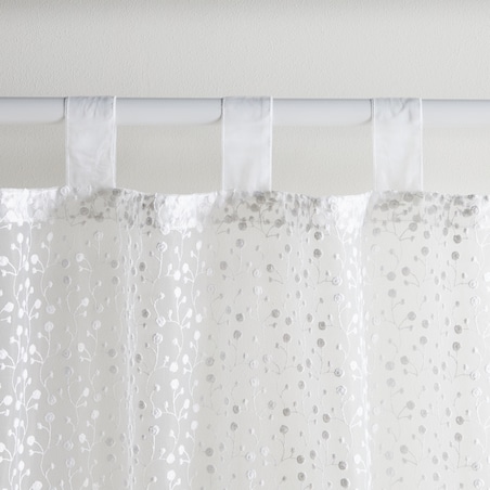 Firana haftowana Rosita 140x250 cm z motywem kwiatowym