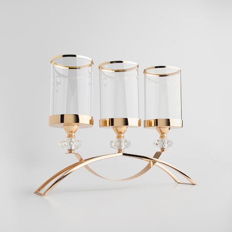 Świecznik potrójny Donna trio z motywem geometrycznym