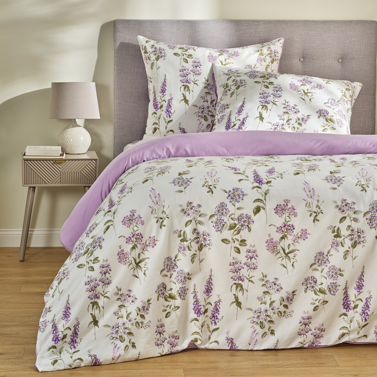 Pościel z bawełny satynowej Marsella 160x200 cm z motywem kwiatowym