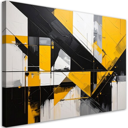 Obraz do salonu sypialni biura loftu, Geometryczne formy abstrakcja żółty