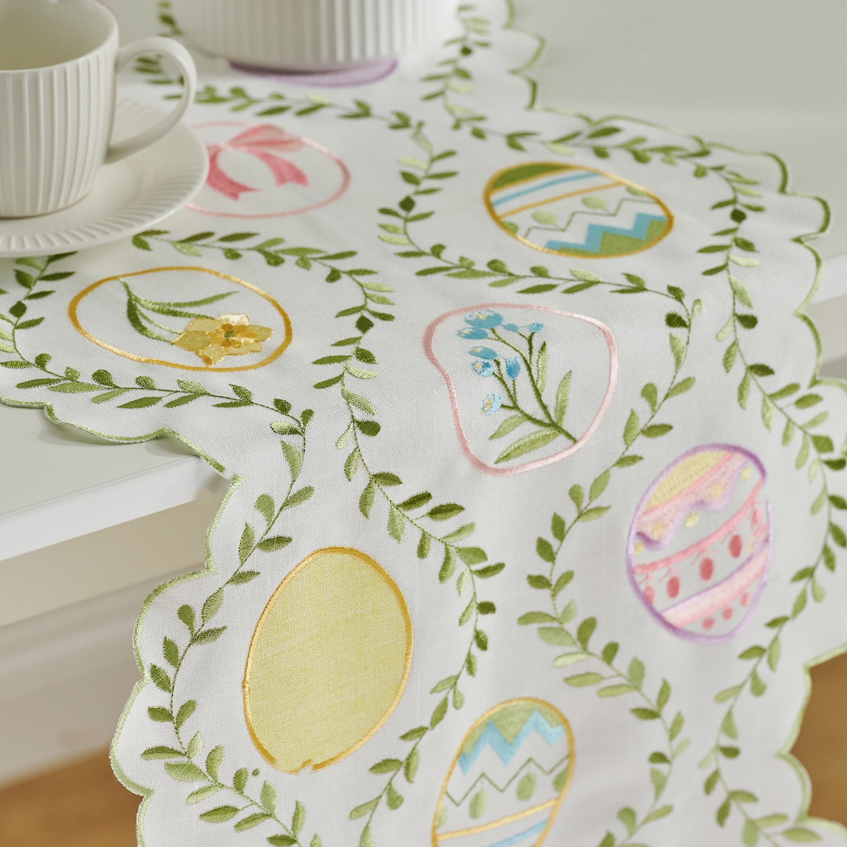 Bieżnik Haftowany Pisani 35x174 cm z motywem jajka