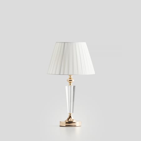 elegancka lampa stołowa z kryształową podstawą towerso