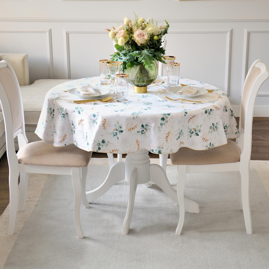 Okrągły obrus świąteczny z motywem eukaliptusa Very Jolly Christmas – ⌀ 160 cm