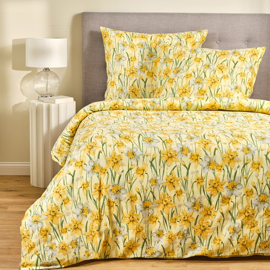 Pościel z bawełny satynowej Daffelis 160x200 cm z motywem kwiatowym