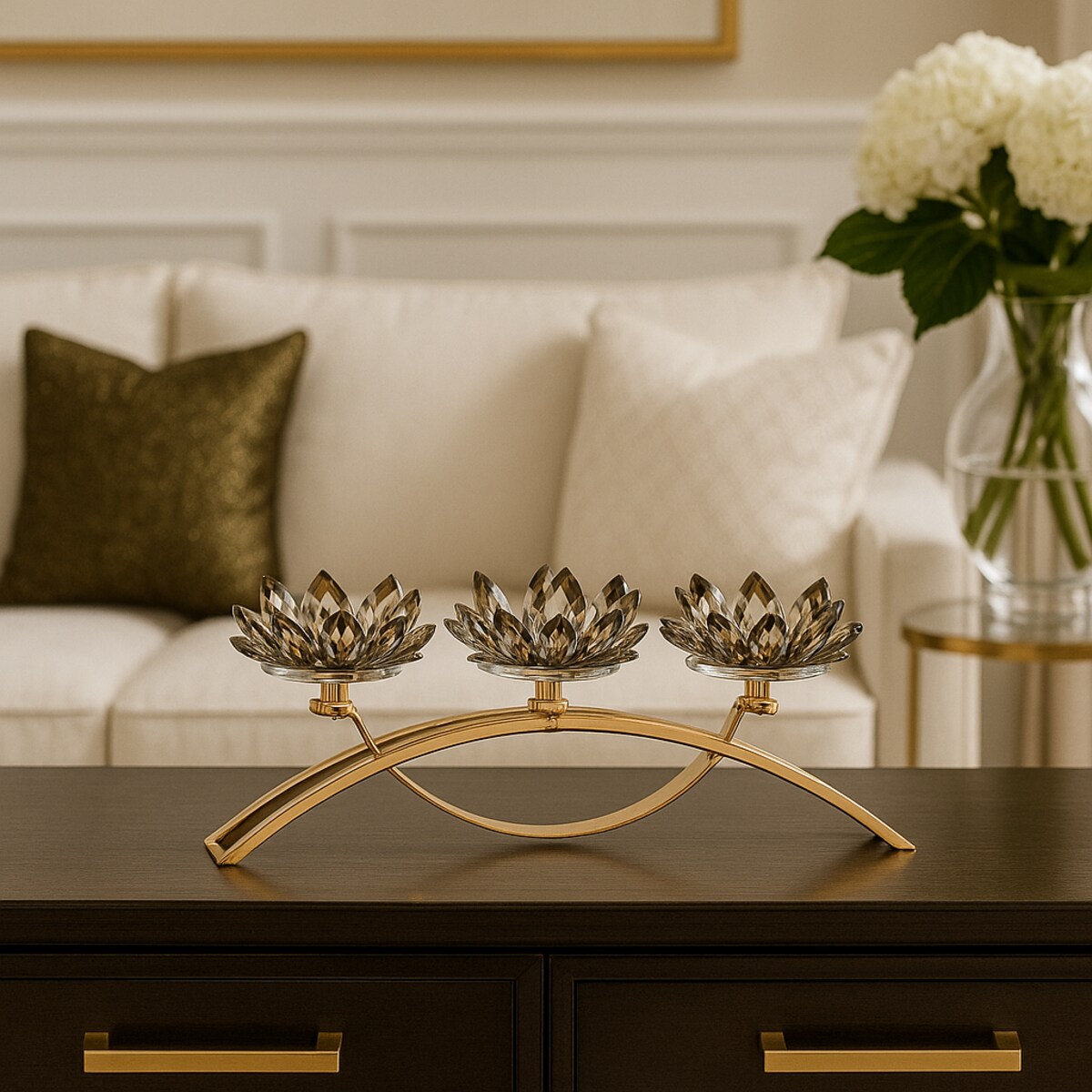 Świecznik Flotri z motywem kwiatowym