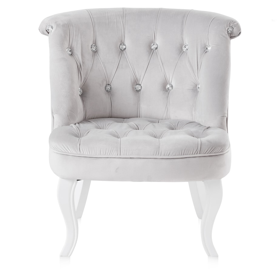 Welurowe krzesło w stylu glamour wykończone cyrkoniami brittani