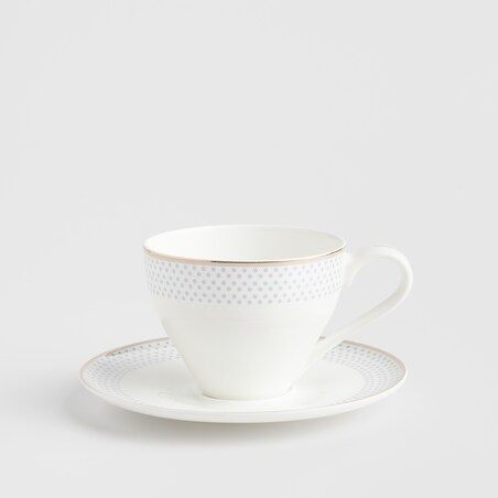 Filiżanka Ze Spodkiem Cadena z motywem geometrycznym
